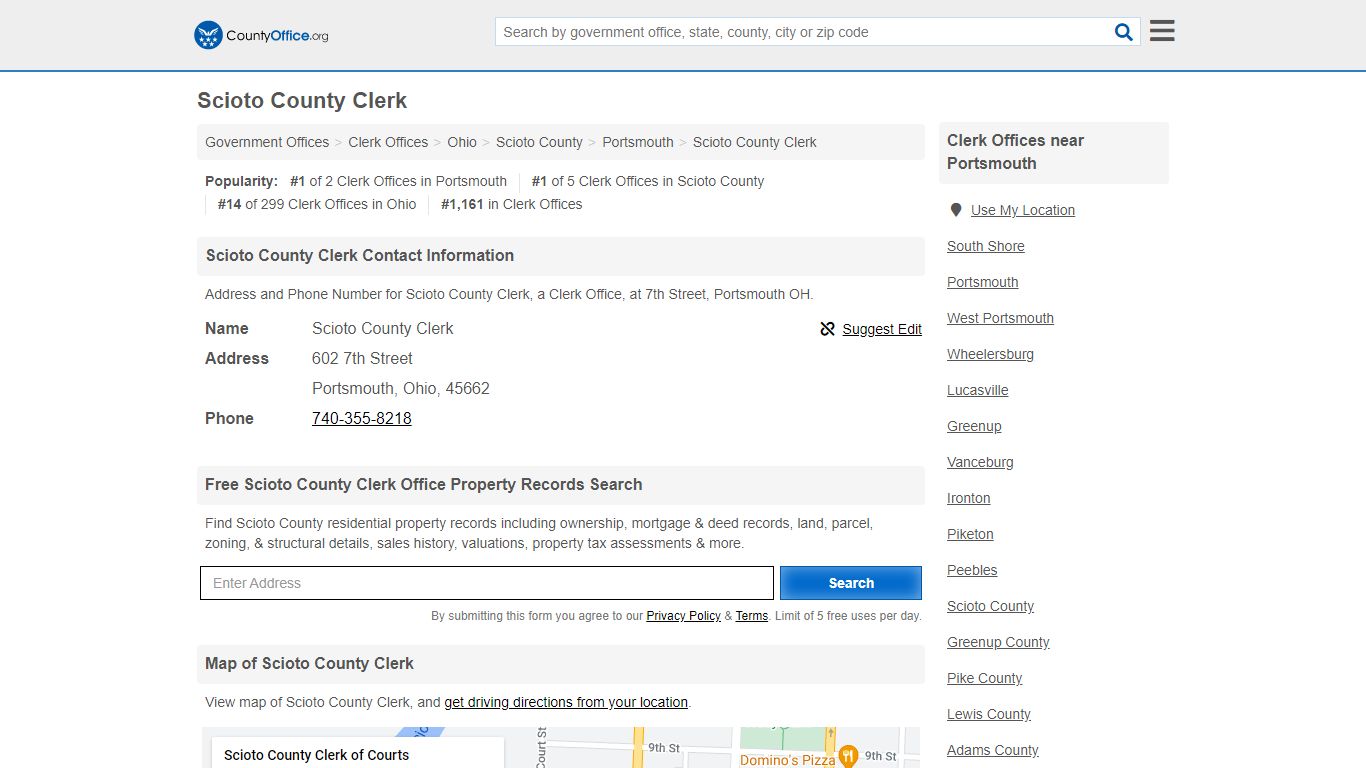 Scioto County Clerk - Portsmouth, OH (Address and Phone)